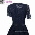 Sexy Vintage Summer Lace Round Neck Short Sleeve Princess Dress L36176-4